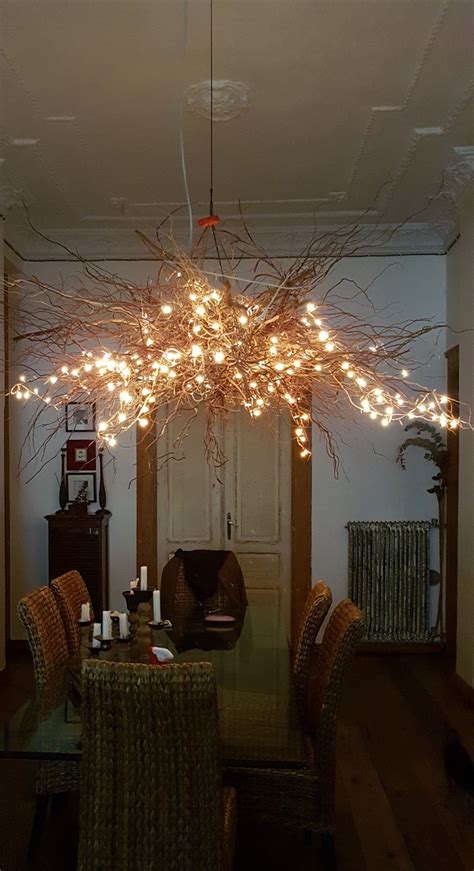 fairy light chandelier diy.